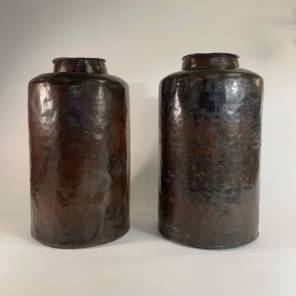 A Pair of English Copper Vases